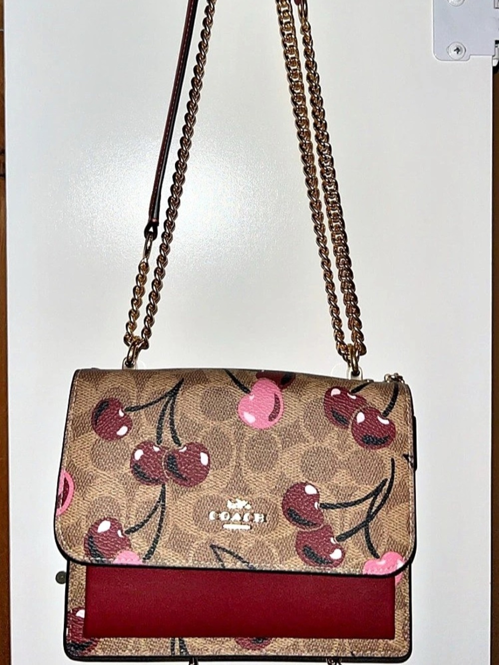 Coach Klare Signature Canvas With Cherry Print Cherry Print